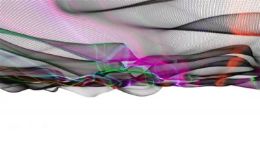 Parçacık dalga nesnesi ile fantastik video animasyonu yavaş çekim ve metin için boşluk, 4096x2304 döngü 4K