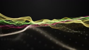 Renk parçacık dalgası nesne yavaş hareket, 4096 x 2304 döngü 4 k ile fantastik video animasyon