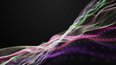 Renk parçacık dalgası nesne yavaş hareket, 4096 x 2304 döngü 4 k ile fantastik video animasyon