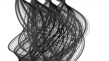 Yavaş çekimde çizgili dalga nesnesi ile sihirli video animasyonu, 4096x2304 döngü 4K