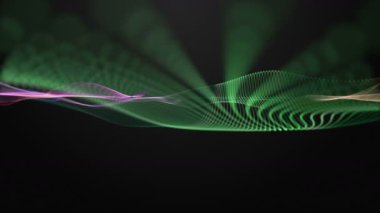 Renk parçacık dalgası nesne yavaş hareket, 4096 x 2304 döngü 4 k ile fantastik video animasyon