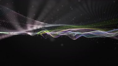 Renk parçacık dalgası nesne yavaş hareket, 4096 x 2304 döngü 4 k ile fantastik video animasyon