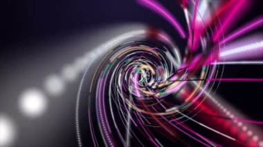 Parçacık şeritli nesne ile fantastik video animasyonu yavaş çekimde, 4096x2304 döngü 4K