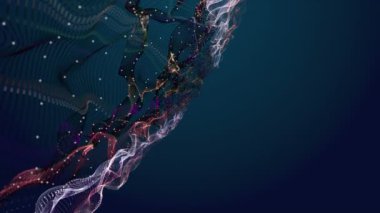 Metin için parçacık dalga nesnesi ve uzayda gelecek video animasyonu, 4096x2304 döngü 4K