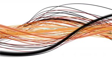 Yavaş çekimde çizgili dalga nesnesi ile fantastik video animasyonu, 4096x2304 döngü 4K