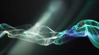 Renk parçacık dalgası nesne yavaş hareket, 4096 x 2304 döngü 4 k ile fantastik video animasyon