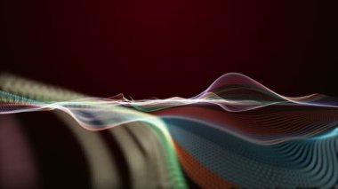 Parçacık dalga nesnesiyle gelecek video animasyonu yavaş çekimde, 4096x2304 döngü 4K