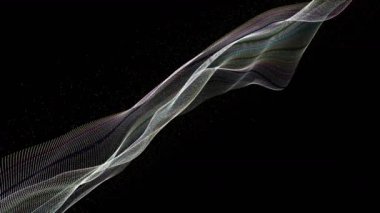 Parçacık dalga nesnesiyle gelecek video animasyonu yavaş çekimde, 4096x2304 döngü 4K