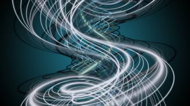 Yavaş çekimde çizgili dalga nesnesi ile gelecek video animasyonu, 4096x2304 döngü 4K