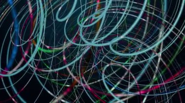 Yavaş çekimde çizgili dalga nesnesi ile fantastik video animasyonu, 4096x2304 döngü 4K