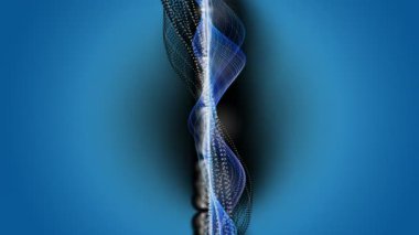 Parçacık dalgası nesnesinin ağır çekimde fantastik video animasyonu, 4096x2304 döngü 4K