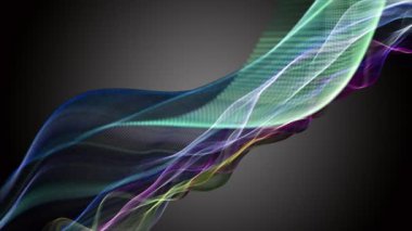 Renk parçacık dalgası nesne yavaş hareket, 4096 x 2304 döngü 4 k ile fantastik video animasyon