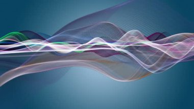 Parçacık dalgası nesnesinin ağır çekimde fantastik video animasyonu, 4096x2304 döngü 4K