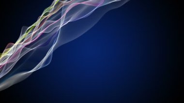 Parçacık dalga nesnesi ile fantastik video animasyonu yavaş çekim ve metin için boşluk, 4096x2304 döngü 4K