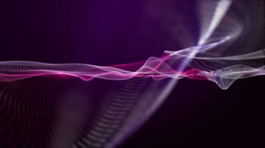 Parçacık dalgası nesnesinin ağır çekimde fantastik video animasyonu, 4096x2304 döngü 4K