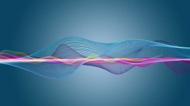 Parçacık dalga nesnesi ile fantastik video animasyonu yavaş çekim ve metin için boşluk, 4096x2304 döngü 4K