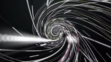 Yavaş çekimde çizgili dalga nesnesi ile fantastik video animasyonu, 4096x2304 döngü 4K