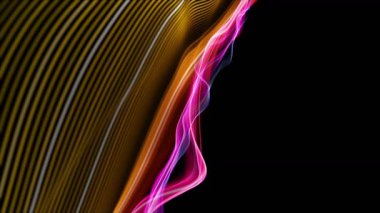 Parçacık dalgası nesnesinin ağır çekimde fantastik video animasyonu, 4096x2304 döngü 4K