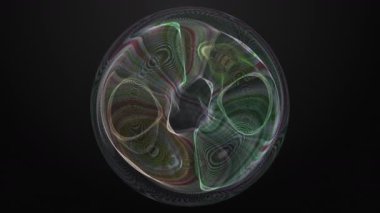 Parlayan parçacık küre nesnesiyle gelecek video animasyonu, 4096x2304 döngüsü 4K