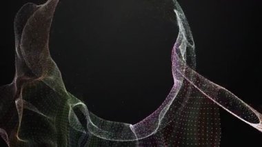 Parçacık dalga nesnesiyle gelecek video animasyonu yavaş çekimde, 4096x2304 döngü 4K