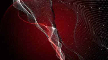 Ağır çekimde parçacık dalga nesnesi ile güçlü video animasyonu, 4096x2304 döngü 4K