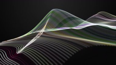 Renk parçacık dalgası nesne yavaş hareket, 4096 x 2304 döngü 4 k ile fantastik video animasyon