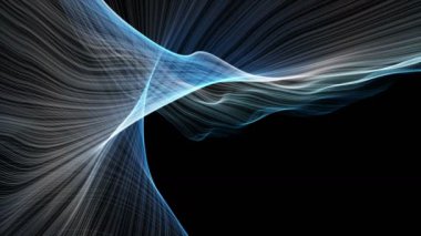 Metin için parçacık dalga nesnesi ve uzayda gelecek video animasyonu, 4096x2304 döngü 4K