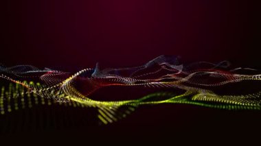 Metin için parçacık dalga nesnesi ve uzayda gelecek video animasyonu, 4096x2304 döngü 4K