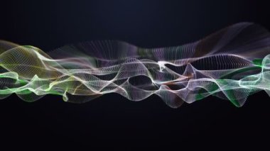 Renk parçacık dalgası nesne yavaş hareket, 4096 x 2304 döngü 4 k ile fantastik video animasyon