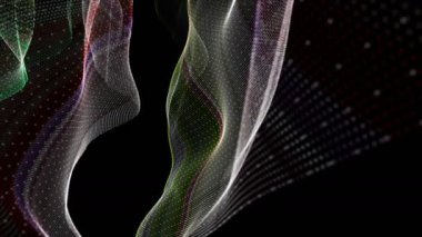 Renk parçacık dalgası nesne yavaş hareket, 4096 x 2304 döngü 4 k ile fantastik video animasyon