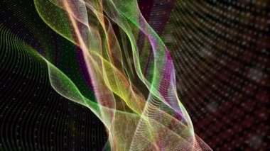 Renk parçacık dalgası nesne yavaş hareket, 4096 x 2304 döngü 4 k ile fantastik video animasyon