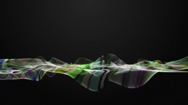 Renk parçacık dalgası nesne yavaş hareket, 4096 x 2304 döngü 4 k ile fantastik video animasyon