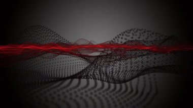 Ağır çekimde parçacık dalga nesnesi ile güçlü video animasyonu, 4096x2304 döngü 4K