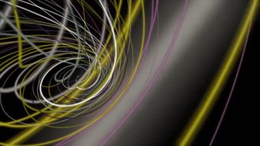 Yavaş çekimde çizgili dalga nesnesi ile gelecek video animasyonu, 4096x2304 döngü 4K