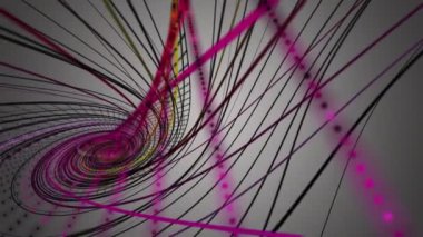 Yavaş çekimde çizgili dalga nesnesi ile fantastik video animasyonu, 4096x2304 döngü 4K