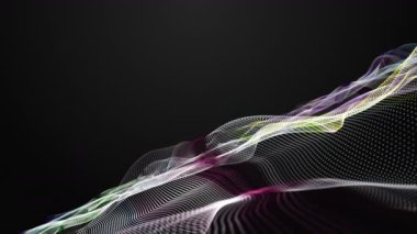 Renk parçacık dalgası nesne yavaş hareket, 4096 x 2304 döngü 4 k ile fantastik video animasyon