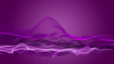 Parçacık dalga nesnesiyle romantik video animasyonu, 4096x2304 döngü 4K