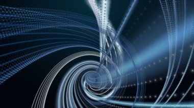 Yavaş çekimde çizgili dalga nesnesi ile gelecek video animasyonu, 4096x2304 döngü 4K