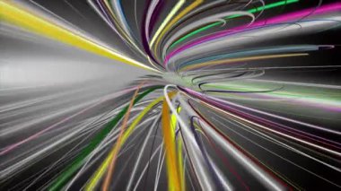 Fantastik video animasyon ile şerit dalga nesne yavaş hareket, 4096 x 2304 döngü 4 k renk