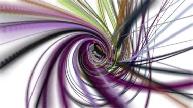 Yavaş çekimde renk değiştiren şerit nesne ile fantastik video animasyonu, 4096x2304 döngü 4K