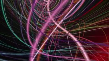 Yavaş çekimde çizgili dalga nesnesi ile fantastik video animasyonu, 4096x2304 döngü 4K