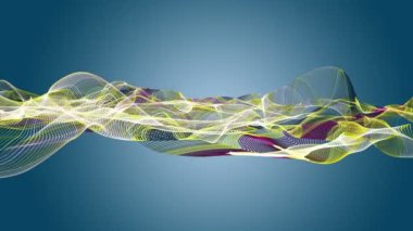 Parçacık dalgası nesnesinin ağır çekimde fantastik video animasyonu, 4096x2304 döngü 4K