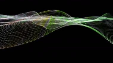 Renk parçacık dalgası nesne yavaş hareket, 4096 x 2304 döngü 4 k ile fantastik video animasyon