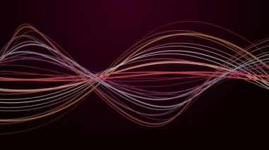 Yavaş çekimde çizgili dalga nesnesi ile fantastik video animasyonu, 4096x2304 döngü 4K