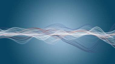 Parçacık dalga nesnesi ile fantastik video animasyonu yavaş çekim ve metin için boşluk, 4096x2304 döngü 4K