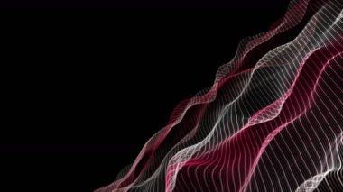 Metin için parçacık dalga nesnesi ve uzayda güçlü video animasyonu, 4096x2304 döngü 4K