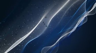 Parçacık dalga nesnesiyle gelecek video animasyonu yavaş çekimde, 4096x2304 döngü 4K