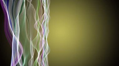 Parçacık dalga nesnesi ile fantastik video animasyonu yavaş çekim ve metin için boşluk, 4096x2304 döngü 4K