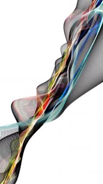 Parçacık dalga nesnesi ile dikey fantastik video animasyonu yavaş çekimde, 2304x4096 döngü 4K