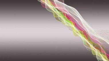 Parçacık dalga nesnesi ile fantastik video animasyonu yavaş çekim ve metin için boşluk, 4096x2304 döngü 4K